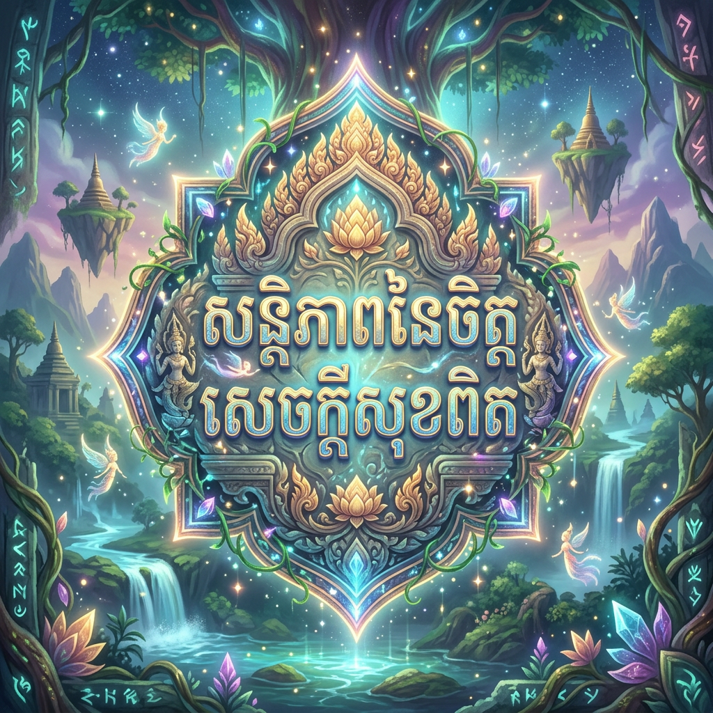 Khmer Buddhist quote text layout